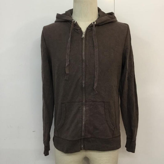 古着 USED パーカー 長袖 ジップアップ フルジップ M 無地 茶 / ブラウン /  メンズ USED 古着 中古 10059523