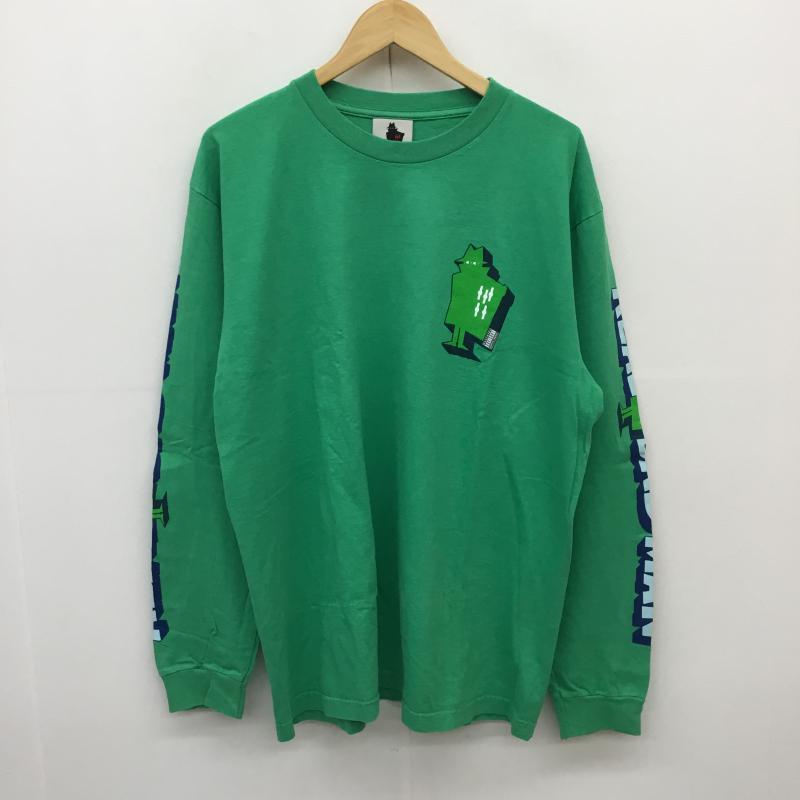 リアルバッドマン REAL BAD MAN Tシャツ 長袖 GRAPHIC CONTENT L/S TEE L ロゴ、文字 X プリント 緑 / グリーン /  メンズ USED 古着 中古 10059995