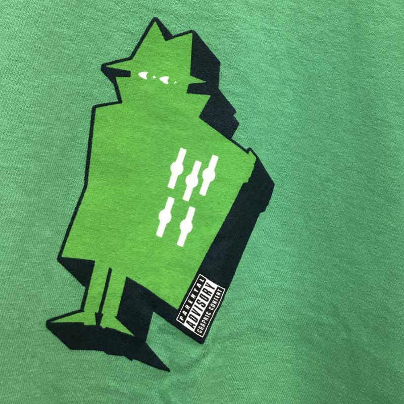 リアルバッドマン REAL BAD MAN Tシャツ 長袖 GRAPHIC CONTENT L/S TEE L ロゴ、文字 X プリント 緑 / グリーン /  メンズ USED 古着 中古 10059995