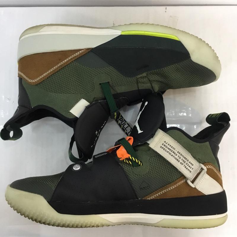 ナイキ NIKE スニーカー スニーカー CD5965-300 AIR JORDAN 33 エアジョーダン Travis Scott 29cm 箱有 29.0cm ロゴ、文字 黒 / ブラック / X カーキ / カーキ / X 茶 / ブラウン /  メンズ USED 古着 中古 10060188