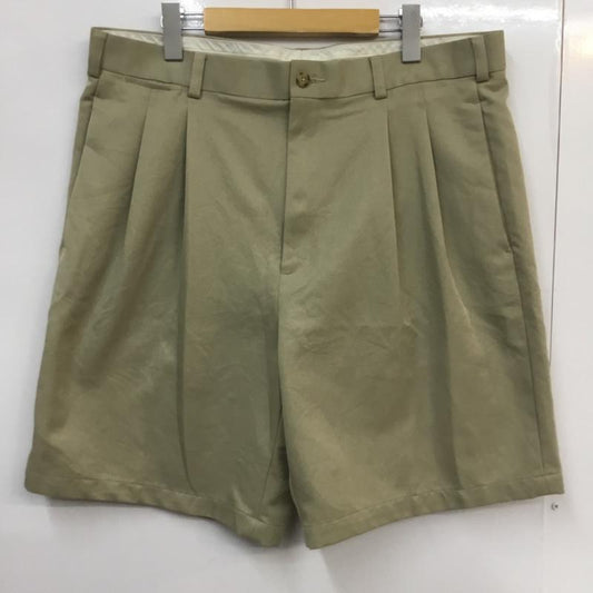 古着 USED パンツ チノパン ハーフパンツ コットン タック 38インチ 無地 ベージュ / ベージュ /  メンズ USED 古着 中古 10060637