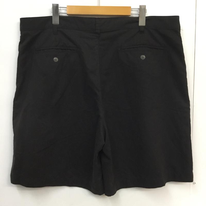 古着 USED パンツ ショートパンツ ハーフパンツ タック W40 40インチ 無地 黒 / ブラック /  メンズ USED 古着 中古 10060641