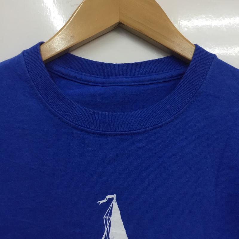 古着 USED Tシャツ 半袖 クルーネック パナマ ヨット プリント 青 / ブルー /  メンズ USED 古着 中古 10060643