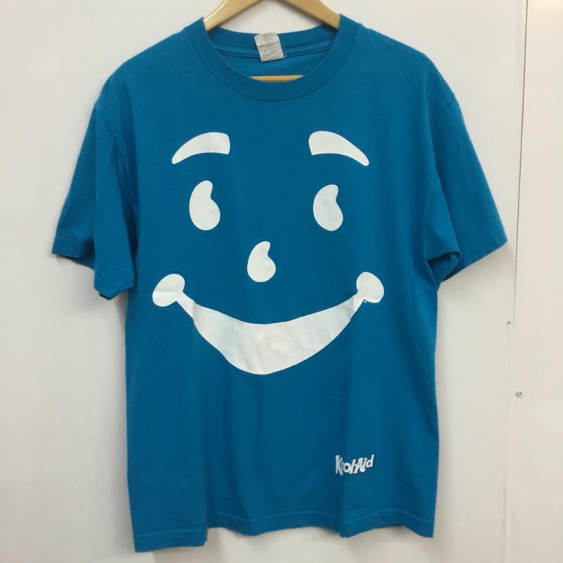 古着 USED Tシャツ 半袖 クルーネック プリント フェイス M プリント 水色 / ライトブルー /  メンズ USED 古着 中古 10060647