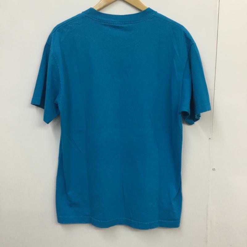 古着 USED Tシャツ 半袖 クルーネック プリント フェイス M プリント 水色 / ライトブルー /  メンズ USED 古着 中古 10060647