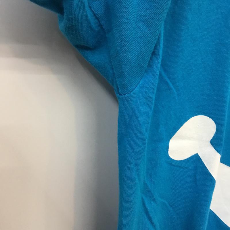 古着 USED Tシャツ 半袖 クルーネック プリント フェイス M プリント 水色 / ライトブルー /  メンズ USED 古着 中古 10060647