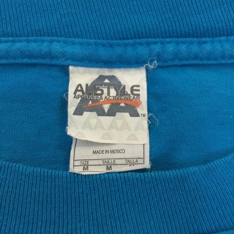 古着 USED Tシャツ 半袖 クルーネック プリント フェイス M プリント 水色 / ライトブルー /  メンズ USED 古着 中古 10060647