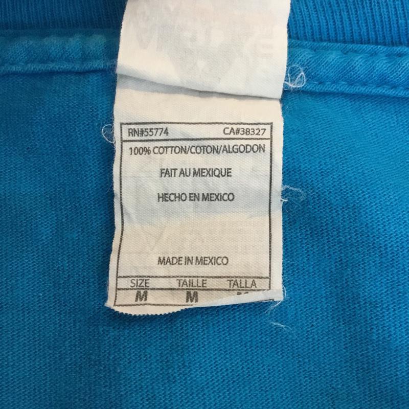 古着 USED Tシャツ 半袖 クルーネック プリント フェイス M プリント 水色 / ライトブルー /  メンズ USED 古着 中古 10060647