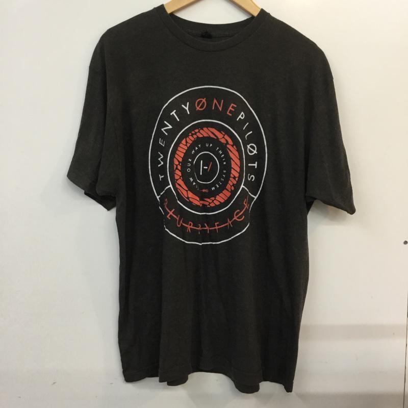 古着 USED Tシャツ 半袖 クルーネック プリント XL ロゴ、文字 チャコールグレー / チャコールグレー /  メンズ USED 古着 中古 10060649