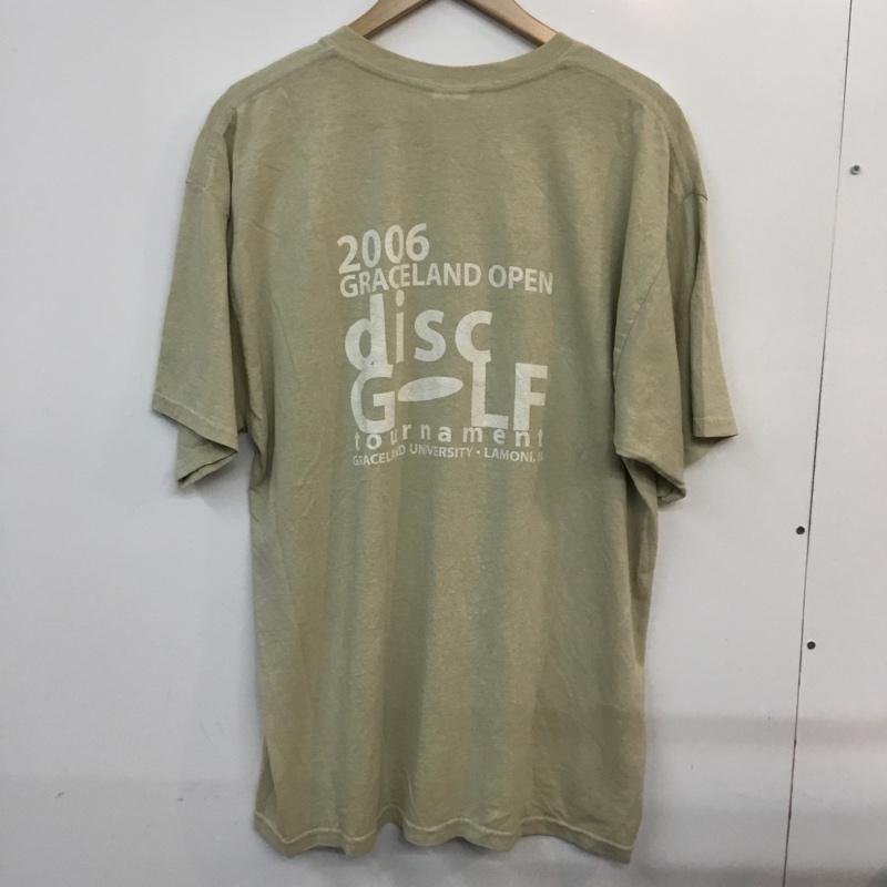 ギルダン GILDAN Tシャツ 半袖 クルーネック バックプリント XL ロゴ、文字 ベージュ / ベージュ /  メンズ USED 古着 中古 10060658