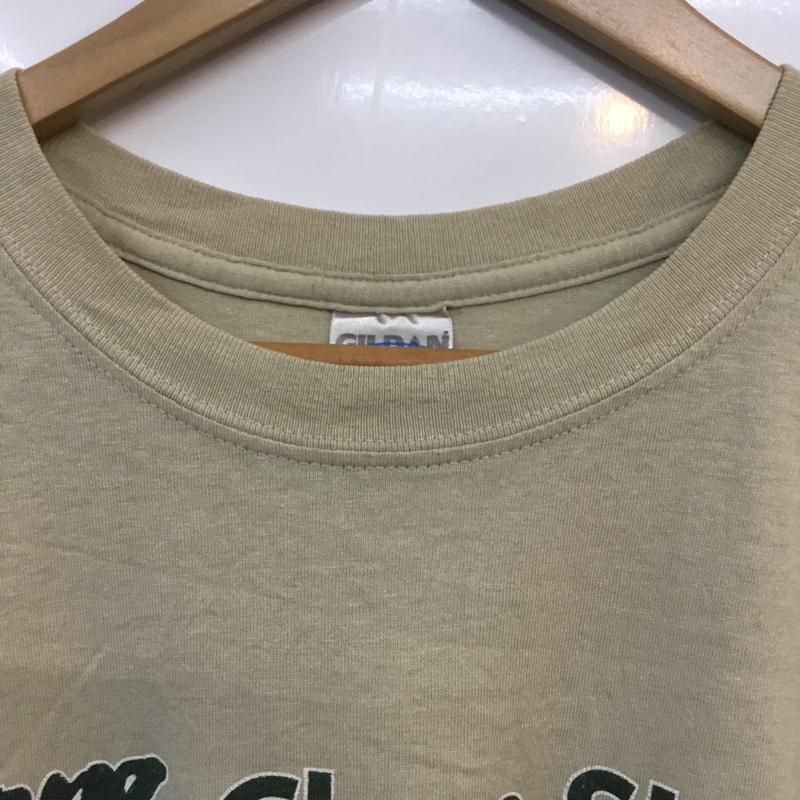 ギルダン GILDAN Tシャツ 半袖 クルーネック バックプリント XL ロゴ、文字 ベージュ / ベージュ /  メンズ USED 古着 中古 10060658