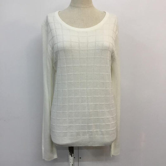 インデックス index ニット、セーター 長袖 M 無地 白 / ホワイト /  レディース USED 古着 中古 10060716