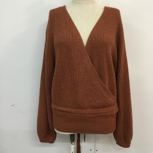ダブルクローゼット w closet ニット、セーター 長袖 FREE 無地 茶 / ブラウン /  レディース USED 古着 中古 10060719