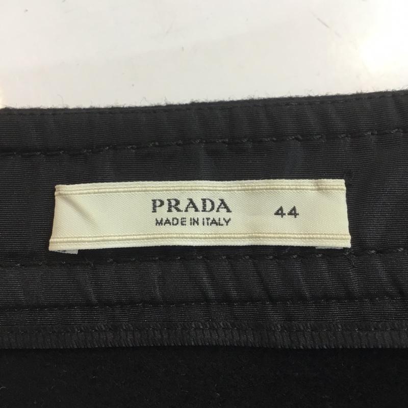 プラダ PRADA スカート ひざ丈スカート ウール ボックスプリーツ 44 黒 / ブラック /  レディース USED 古着 中古 10061153