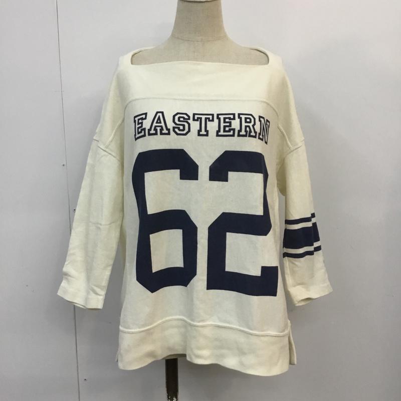 チャンピオン Campion カットソー 七分袖 M ロゴ、文字 オフホワイト / オフホワイト /  レディース USED 古着 中古 10061237