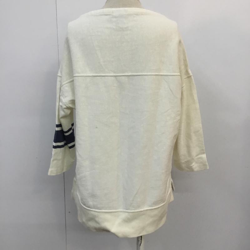 チャンピオン Campion カットソー 七分袖 M ロゴ、文字 オフホワイト / オフホワイト /  レディース USED 古着 中古 10061237