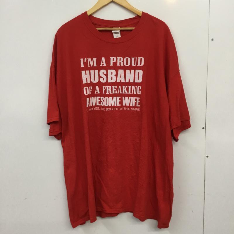 ギルダン GILDAN Tシャツ 半袖 4L ロゴ、文字 赤 / レッド /  メンズ USED 古着 中古 10061641