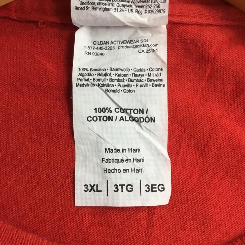 ギルダン GILDAN Tシャツ 半袖 4L ロゴ、文字 赤 / レッド /  メンズ USED 古着 中古 10061641
