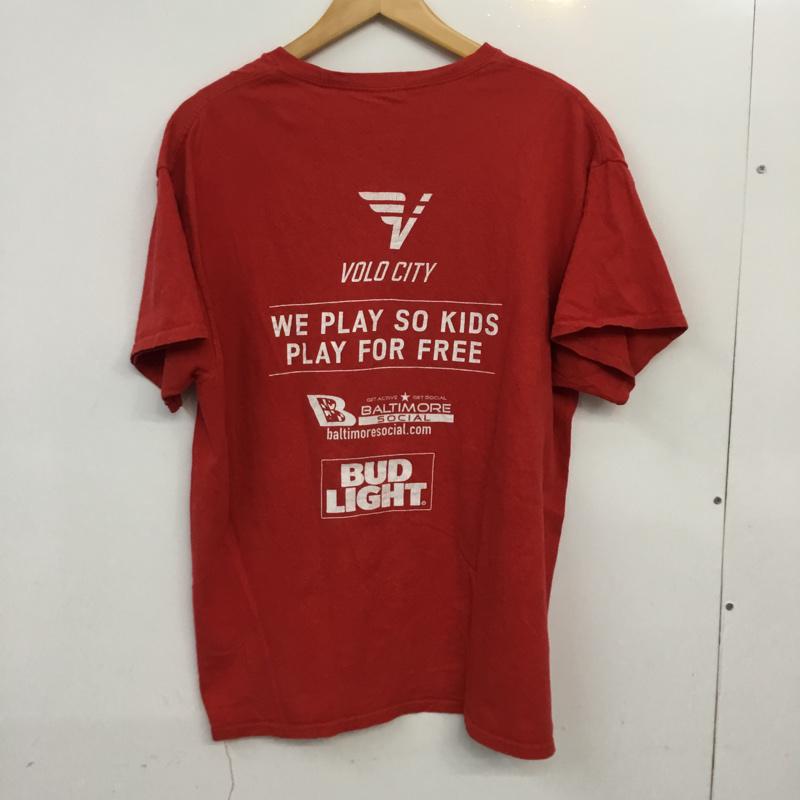 古着 USED Tシャツ 半袖 クルーネック VOLOCITY バックプリント L ロゴ、文字 赤 / レッド /  メンズ USED 古着 中古 10061765