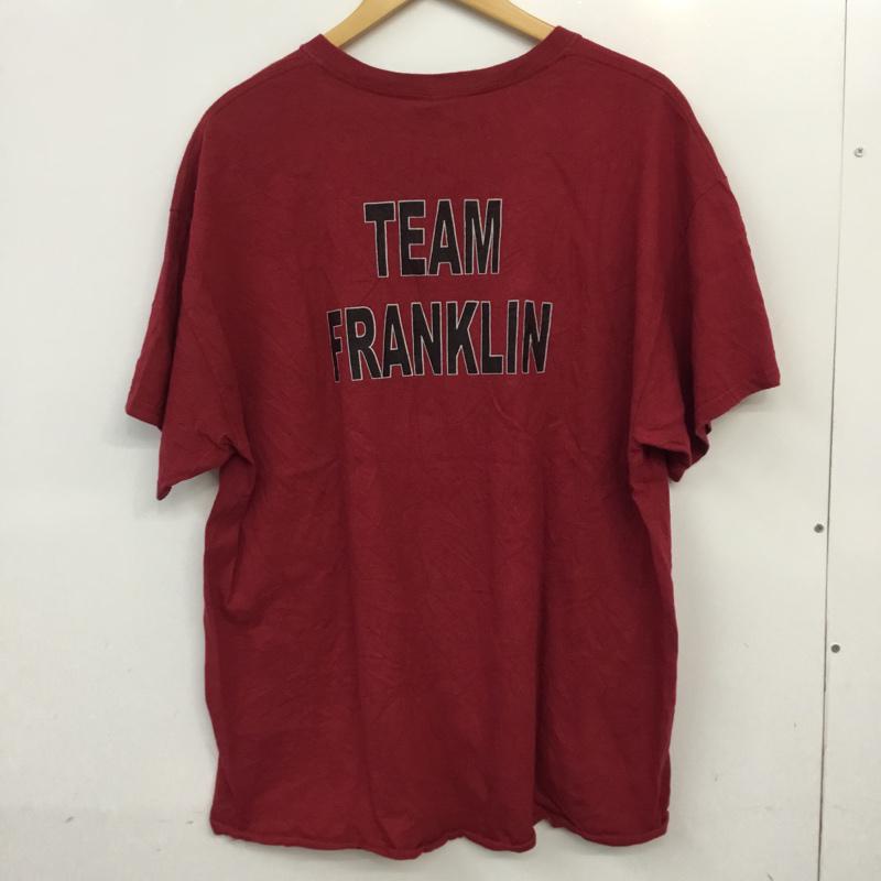 ギルダン GILDAN Tシャツ 半袖 クルーネック バックプリント XL プリント えんじ / ワインレッド /  メンズ USED 古着 中古 10061767