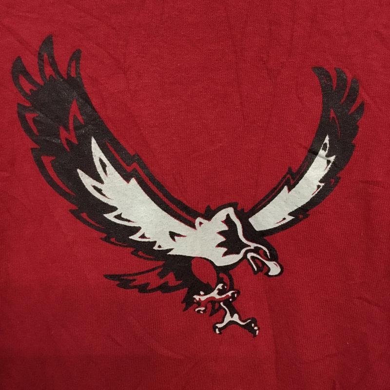 ギルダン GILDAN Tシャツ 半袖 クルーネック バックプリント XL プリント えんじ / ワインレッド /  メンズ USED 古着 中古 10061767