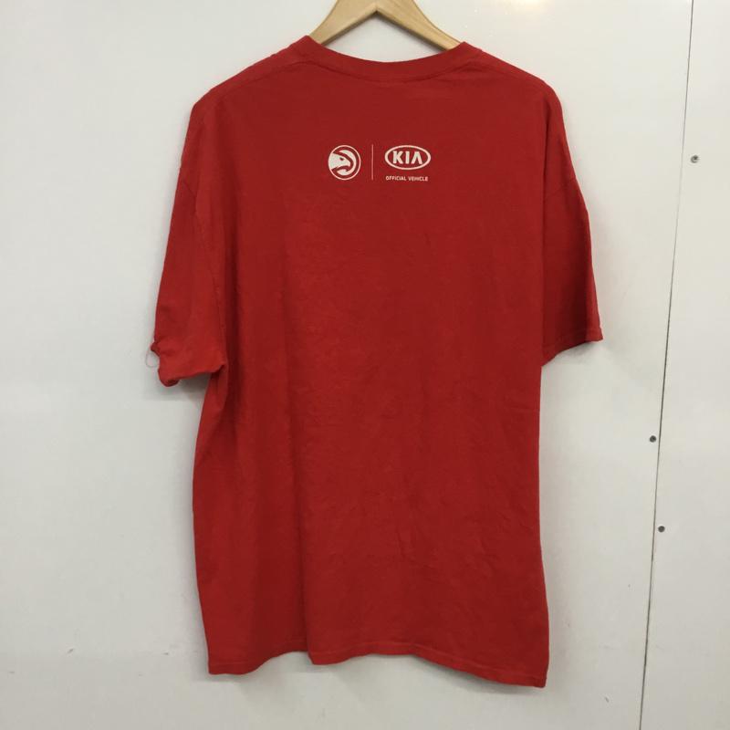 ギルダン GILDAN Tシャツ 半袖 クルーネック NBA ロゴ XL ロゴ、文字 赤 / レッド /  メンズ USED 古着 中古 10061774
