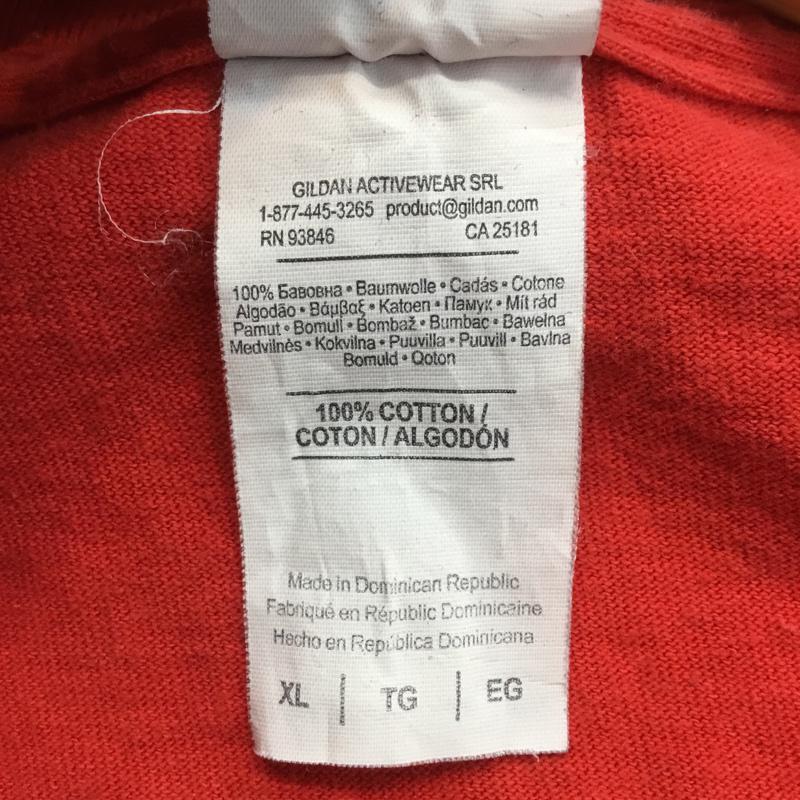 ギルダン GILDAN Tシャツ 半袖 クルーネック NBA ロゴ XL ロゴ、文字 赤 / レッド /  メンズ USED 古着 中古 10061774