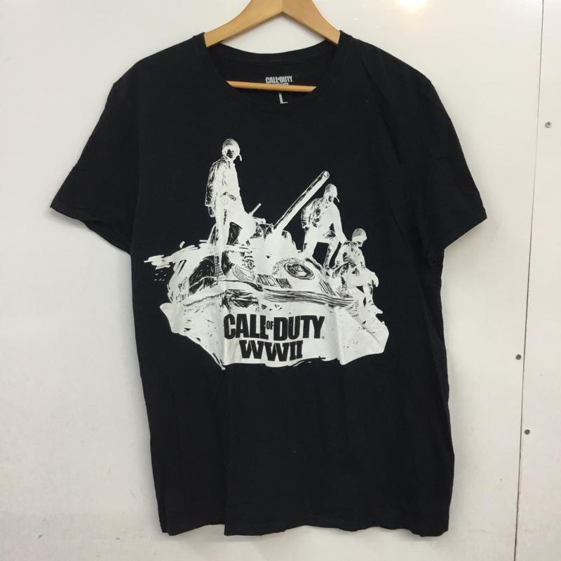 古着 USED Tシャツ 半袖 クルーネック CALL OF DUTY WW 2 L プリント 黒 / ブラック /  メンズ USED 古着 中古 10061775