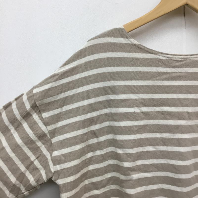 サマンサモスモス SM2 カットソー 長袖 FREE ボーダー柄 白 / ホワイト / X ベージュ / ベージュ /  レディース USED 古着 中古 10061840