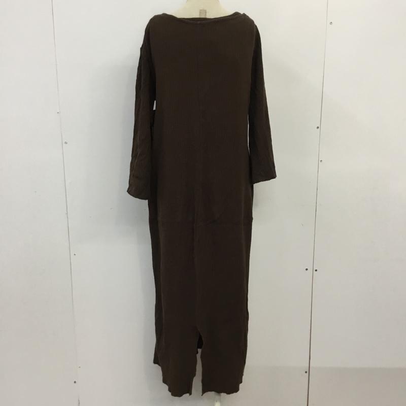 ローリーズファーム LOWRYS FARM ワンピース ロングスカート LF719003CF ロングワンピース マキシ リブ アシンメトリー FREE 無地 ダークブラウン / ダークブラウン /  レディース USED 古着 中古 10061916