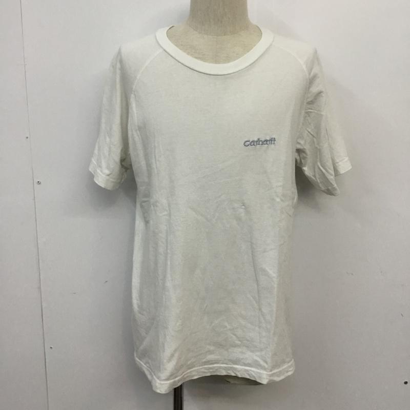 カーハート Carhartt Tシャツ 半袖 クルーネック ラグランスリーブ 刺繍 ロゴ、文字 白 / ホワイト /  メンズ USED 古着 中古 10062546