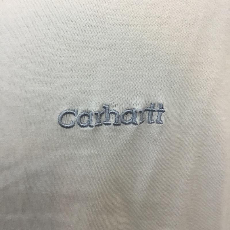 カーハート Carhartt Tシャツ 半袖 クルーネック ラグランスリーブ 刺繍 ロゴ、文字 白 / ホワイト /  メンズ USED 古着 中古 10062546