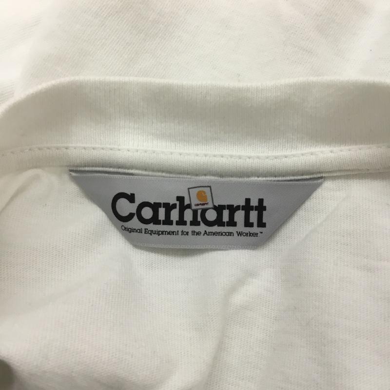 カーハート Carhartt Tシャツ 半袖 クルーネック ラグランスリーブ 刺繍 ロゴ、文字 白 / ホワイト /  メンズ USED 古着 中古 10062546