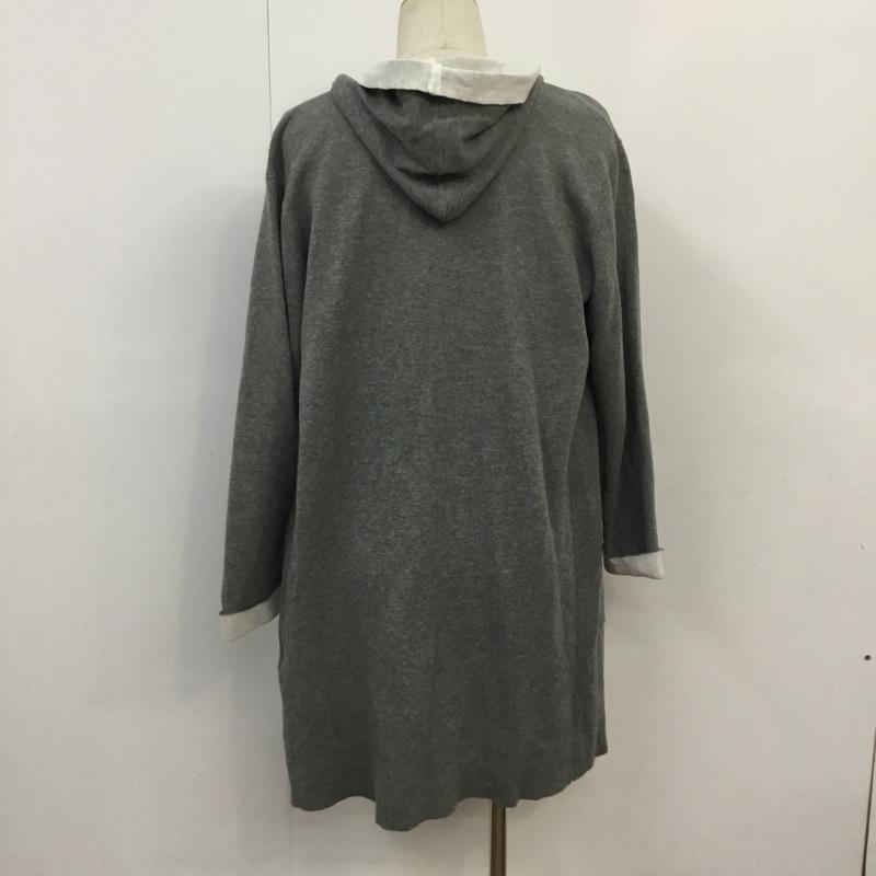 ナノユニバース nano・universe カーディガン 長袖 668-9122021 ダブルフェイスフードロングカーディガン M 無地 灰 / グレー / X 白 / ホワイト /  メンズ USED 古着 中古 10062548