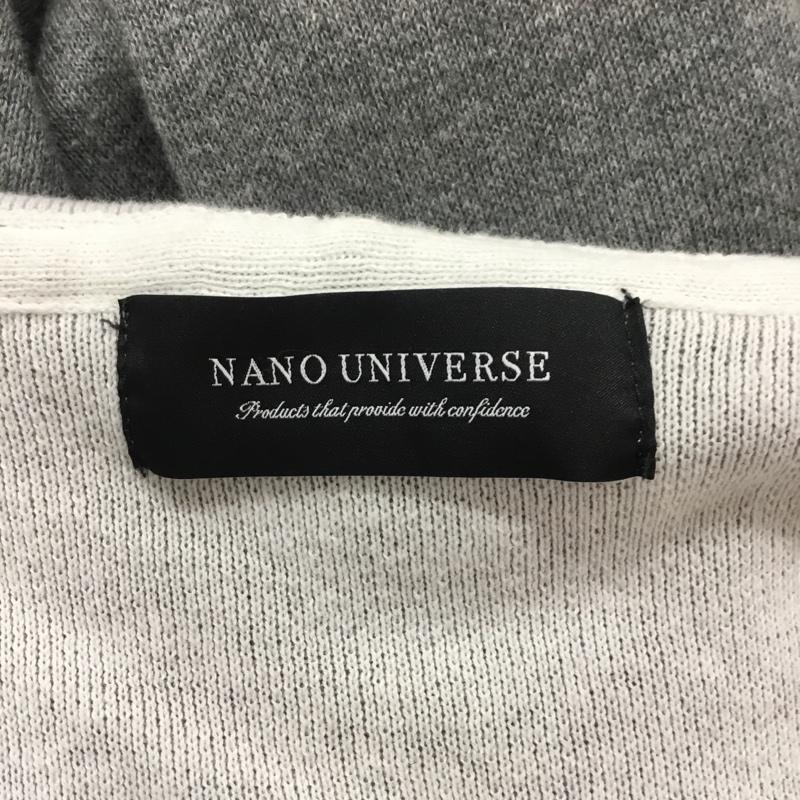 ナノユニバース nano・universe カーディガン 長袖 668-9122021 ダブルフェイスフードロングカーディガン M 無地 灰 / グレー / X 白 / ホワイト /  メンズ USED 古着 中古 10062548