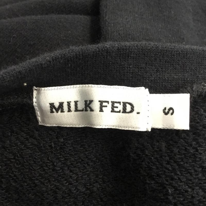ミルクフェド MILKFED. ワンピース ひざ丈スカート スウェットワンピース S ロゴ、文字 黒 / ブラック /  レディース USED 古着 中古 10062650
