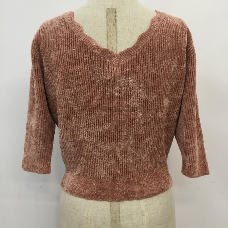 ジルスチュアート JILLSTUART カーディガン 七分袖 125-7270184 モールヤーンニット FREE 桃 / ピンク /  レディース USED 古着 中古 10062714