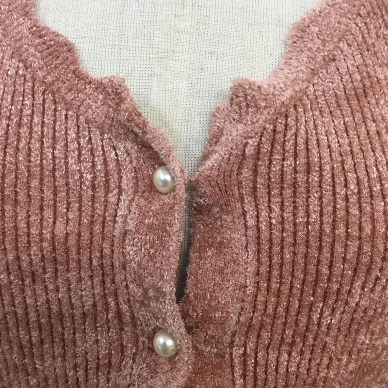 ジルスチュアート JILLSTUART カーディガン 七分袖 125-7270184 モールヤーンニット FREE 桃 / ピンク /  レディース USED 古着 中古 10062714