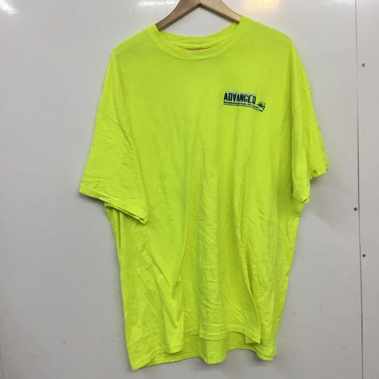 ギルダン GILDAN Tシャツ 半袖 クルーネック バックプリント 2XL ロゴ、文字 黄 / イエロー /  メンズ USED 古着 中古 10063243