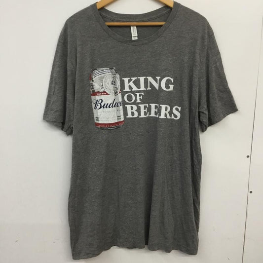 古着 USED Tシャツ 半袖 クルーネック KING OF BEERS ビール ロゴ XL プリント 灰 / グレー /  メンズ USED 古着 中古 10063275