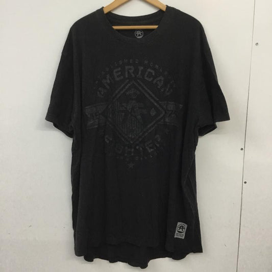 古着 USED Tシャツ 半袖 クルーネック AMERICAN FIGHTER ロゴ 3XL プリント 黒 / ブラック /  メンズ USED 古着 中古 10063276