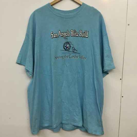 ギルダン GILDAN Tシャツ 半袖 クルーネック プリント ロゴ、文字 水色 / ライトブルー /  メンズ USED 古着 中古 10063288