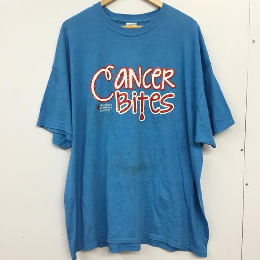 ギルダン GILDAN Tシャツ 半袖 クルーネック ロゴ 2XL プリント 水色 / ライトブルー /  メンズ USED 古着 中古 10063295