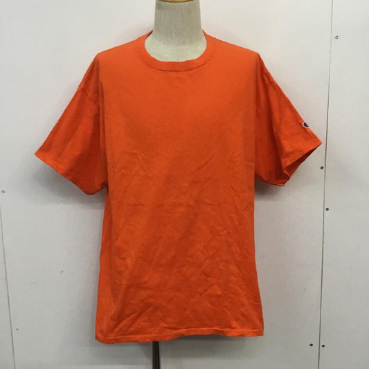 チャンピオン Champion Tシャツ 半袖 クルーネック XL ワンポイント 橙 / オレンジ /  メンズ USED 古着 中古 10063451