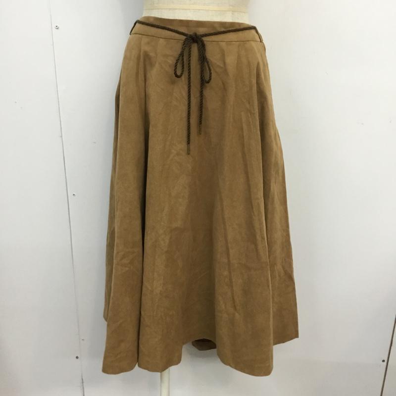 ニコアンド niko and... スカート ロングスカート ST75CM01AD フレアスカート スウェード調 3 無地 茶 / ブラウン /  レディース USED 古着 中古 10063824