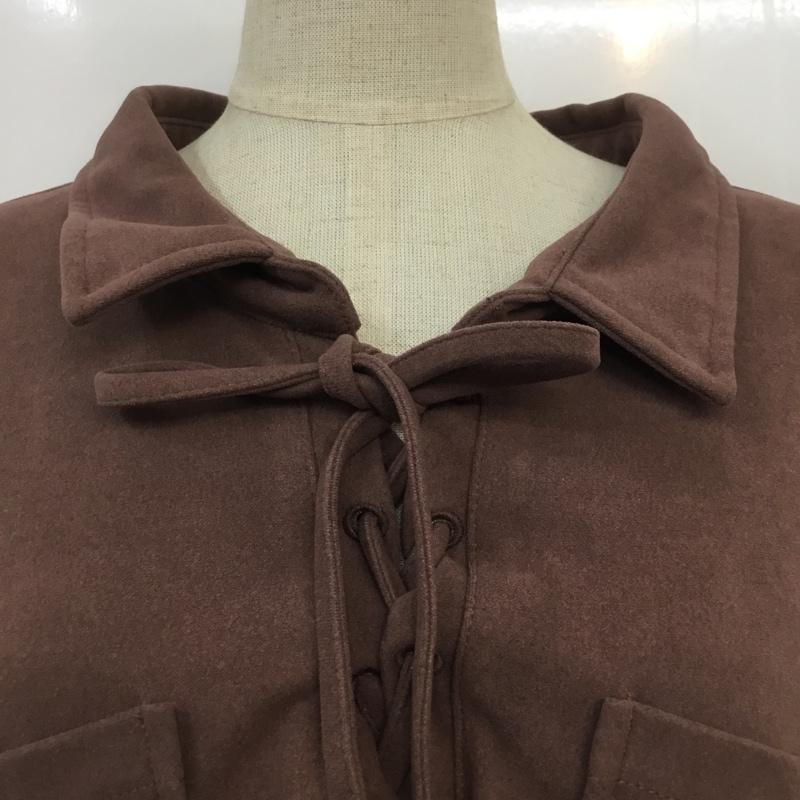 ヘザー Heather カットソー 長袖 HE060007MT レースアップ FREE 無地 紫 / パープル /  レディース USED 古着 中古 10064038