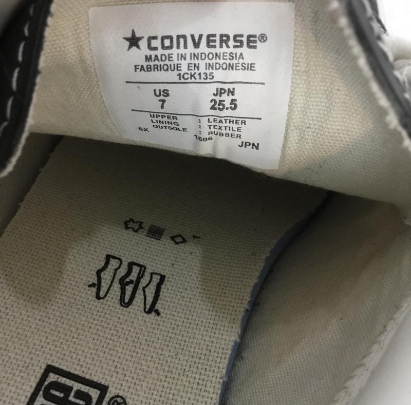 コンバース CONVERSE スニーカー スニーカー 1CK135 STAR & BARS LEATHER 25.5cm 25.5cm ロゴ、文字 黒 / ブラック / X 白 / ホワイト /  メンズ USED 古着 中古 10064237