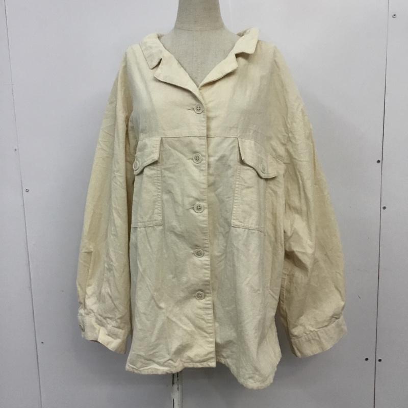 ダブルクローゼット w closet シャツ、ブラウス 長袖 コーデュロイシャツ FREE 無地 オフホワイト / オフホワイト /  レディース USED 古着 中古 10064405