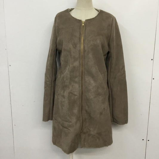 サニーレーベルアーバンリサーチ Sonny Label URBAN RESEARCH コート コート一般 SLL09-KM11004 フェイクムートンノーカラーコート 36 無地 茶 / ブラウン /  レディース USED 古着 中古 10064425