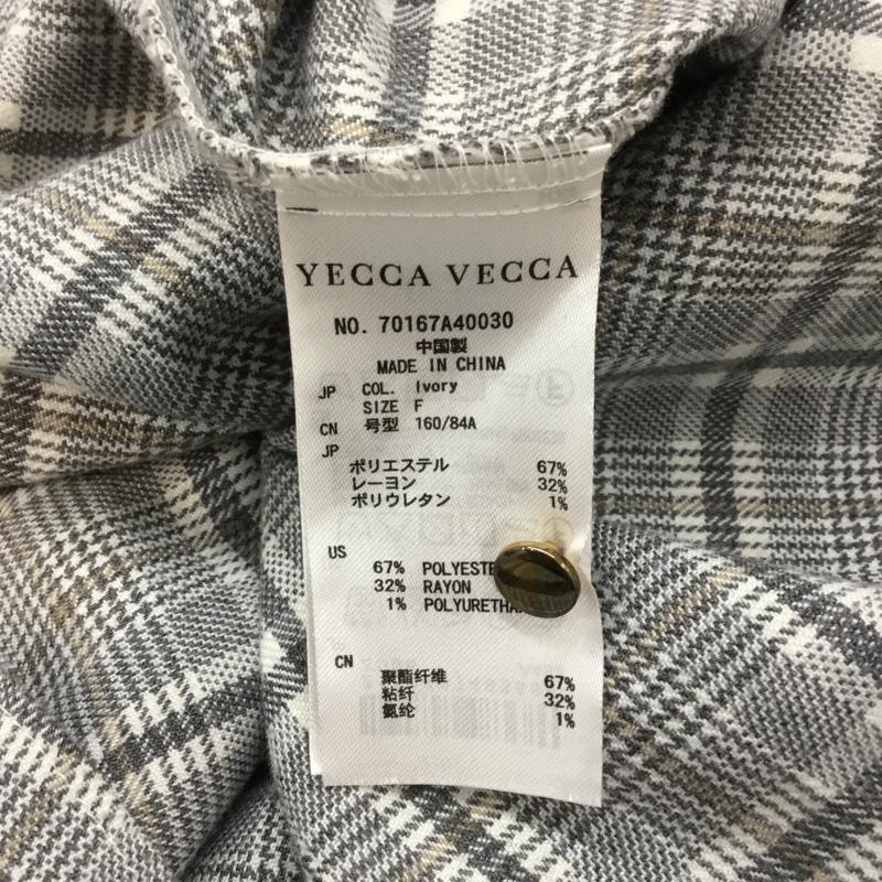 イェッカ ヴェッカ YECCA VECCA カットソー 長袖 FREE チェック アイボリー / アイボリー /  レディース USED 古着 中古 10064432